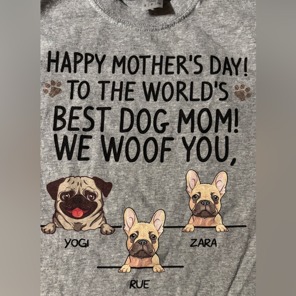Women’s grey graphic T-shirt - Picture 1 of 5